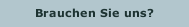 Brauchen Sie uns? 